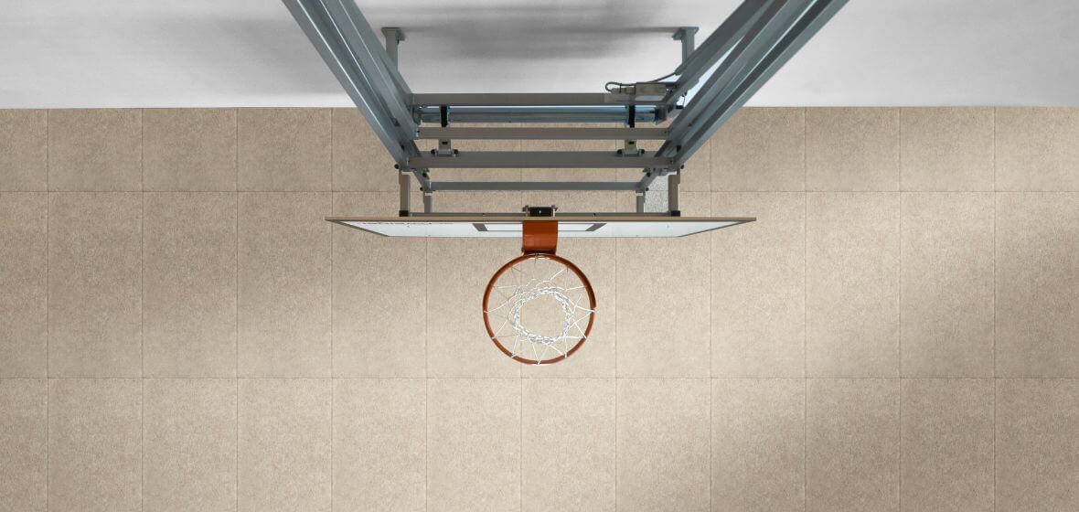 In the sports hall, Heradesign acoustic panels with a substructure made of ISOLENA sheep's wool ensure good sound.