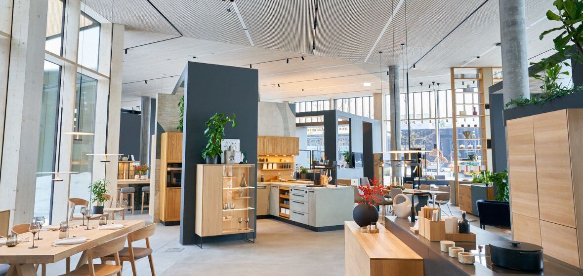 Acoustic ceiling showroom